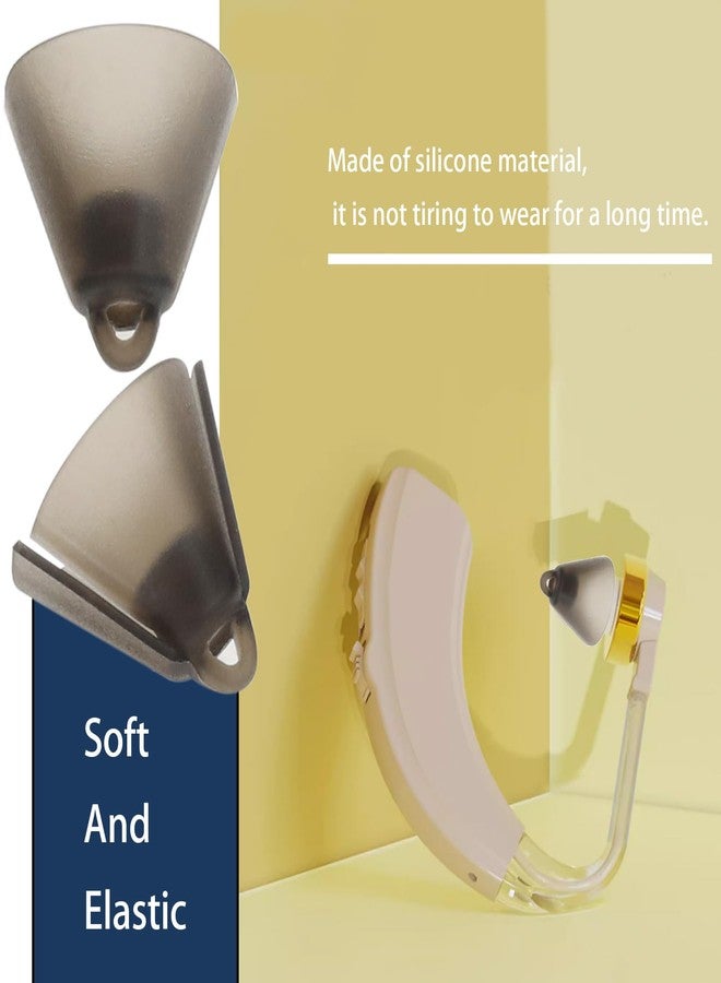 Micro Traders 10pcs Hearing Aid Domes Soft Silicone Receiver Tulip Domes Audiphone Ear Tips Replacements Earbud Audiphone Invisible Tip Domes Transparent Black - Image 2